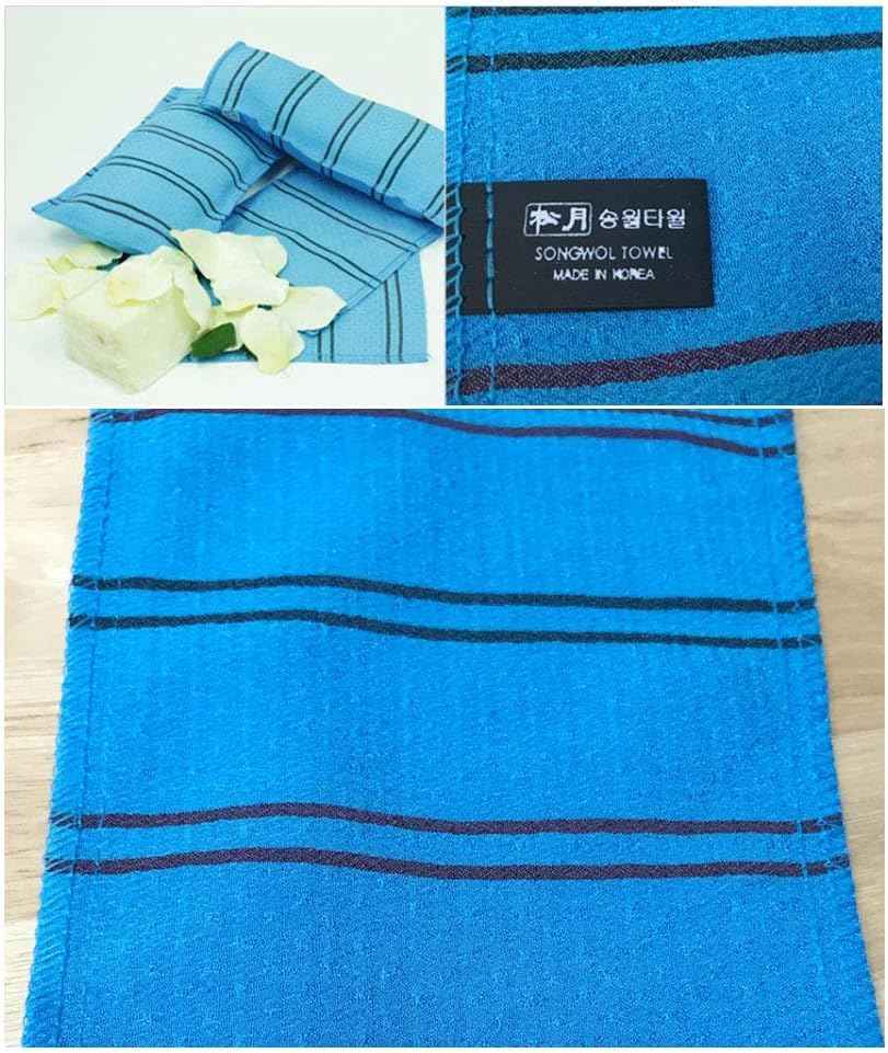 SongWol Korean Beauty Skin X-Large Viscos Exfoliating Bath Towel Gloves Strong Scrub Wash Clothes (3 pack)