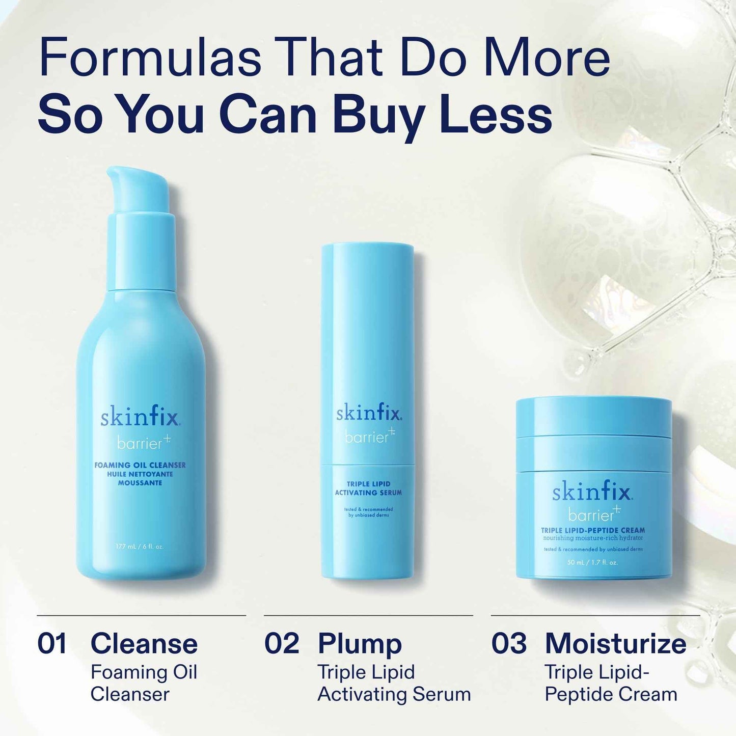 Skinfix Foaming Oil Cleanser for Face - 6 oz - Rich Gel-to-Foam Formula to Hydrate & Soothe Dry, Sensitive Skin - Fragrance Free, Vegan, Cruelty Free