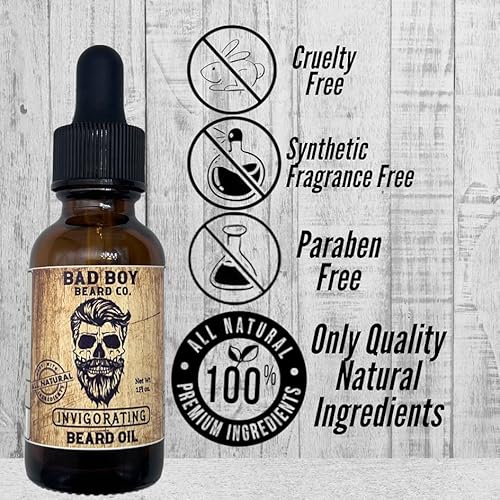 Beard Oil - Invigorating Blend (Cedarwood/Peppermint/Lavender) - All Natural Ingredients - 1oz