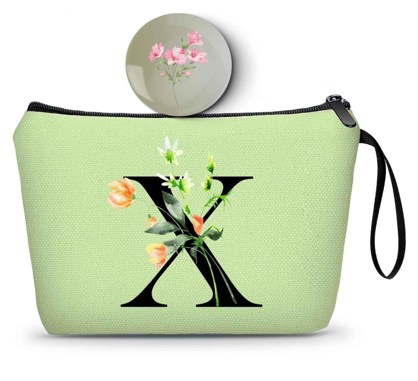 Happy Birthday Friendship Bridesmaid Team Gifts for Employees Women Mom Aunt Daughter Teenage Girl Personalized Make up Cosmetic Bag Travel with Mirror Mothers Day Christmas Graduation X