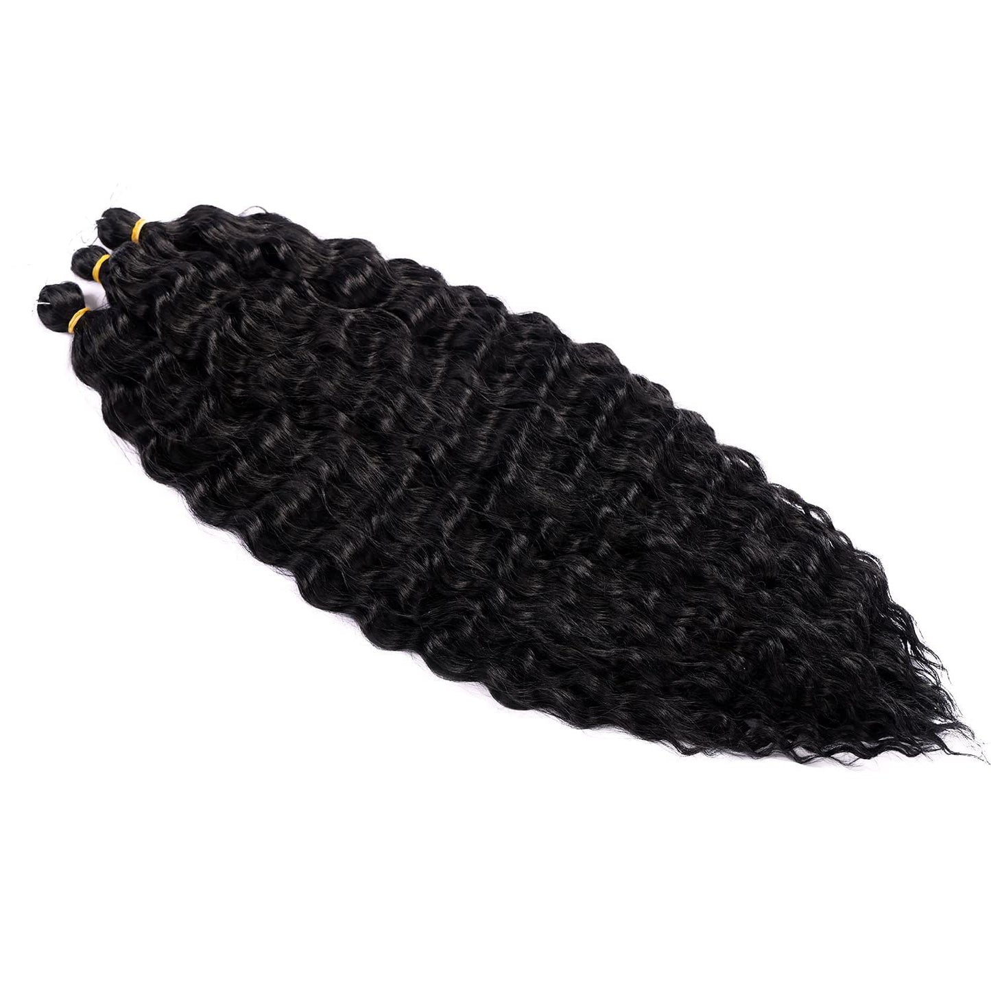 MAYSA Ocean Wave Crochet Hair Extensions Curly Braiding Crochet Hair 30in 6Packs Soft Synthetic Long Crochet Hair for Black Women #1B Natural Black