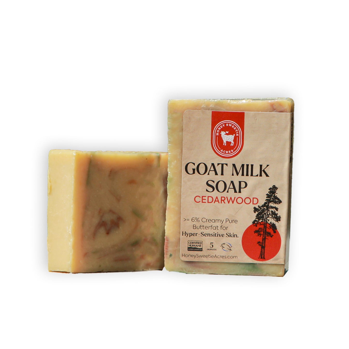 Honey Sweetie Acres Fresh Off The Goat All Natural Moisturizing 5 Oz Bar Of Handmade Cedarwood Goat Milk Soap