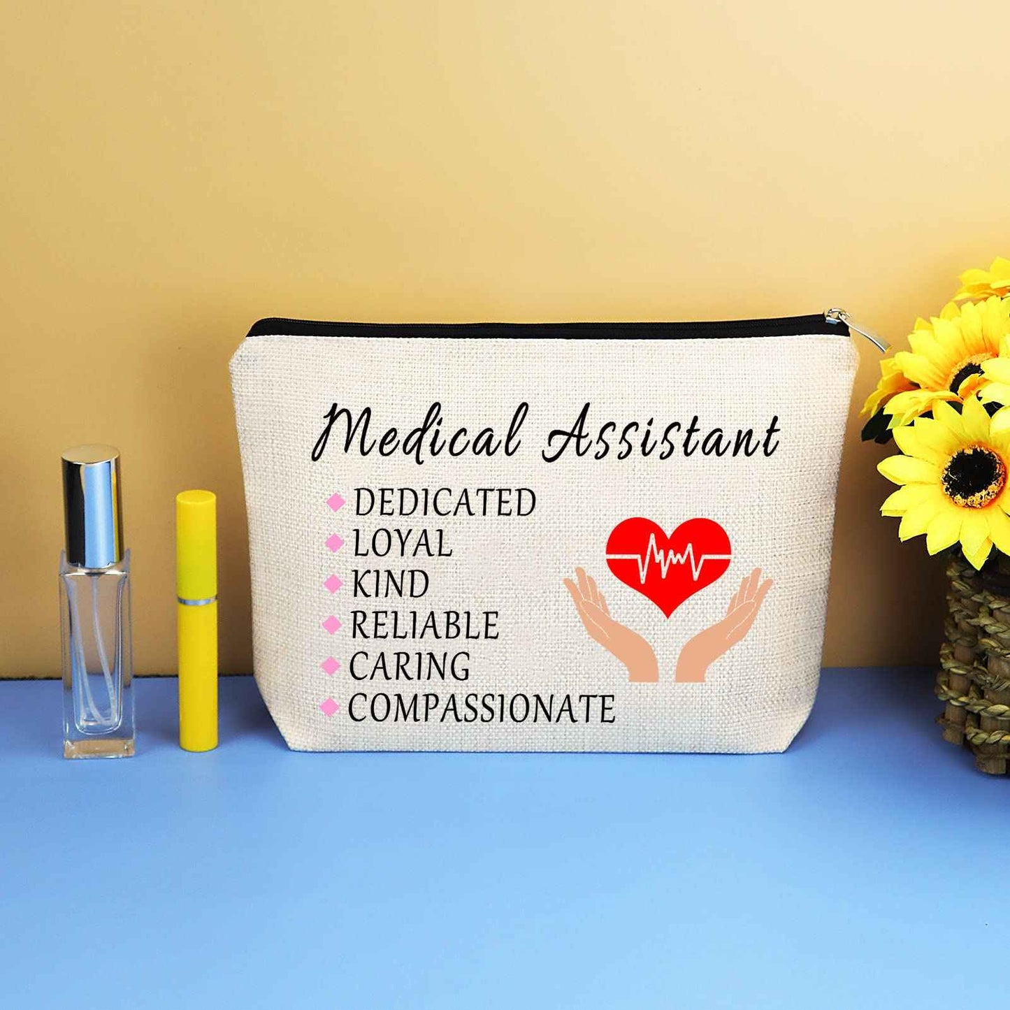 3 Pcs Medical Assistant Thank You Gift Makeup Bag MA Gifts Cosmetic Bag Nurse Appreciation Gift Birthday Thanksgiving Christmas Nurses Day Graduation Gifts for Medical Assistant Nurse