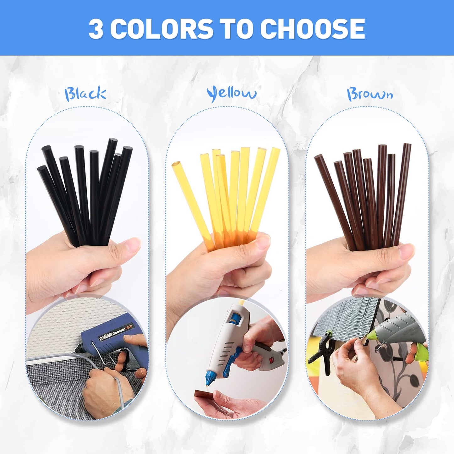 Neitsi 3Pcs Keratin Glue Sticks for Hair Extensions,Professional Hot Melt Glue Stick,Hair Adhesive Keratin Gun Bond Glue Stick for DIY Project (Yellow