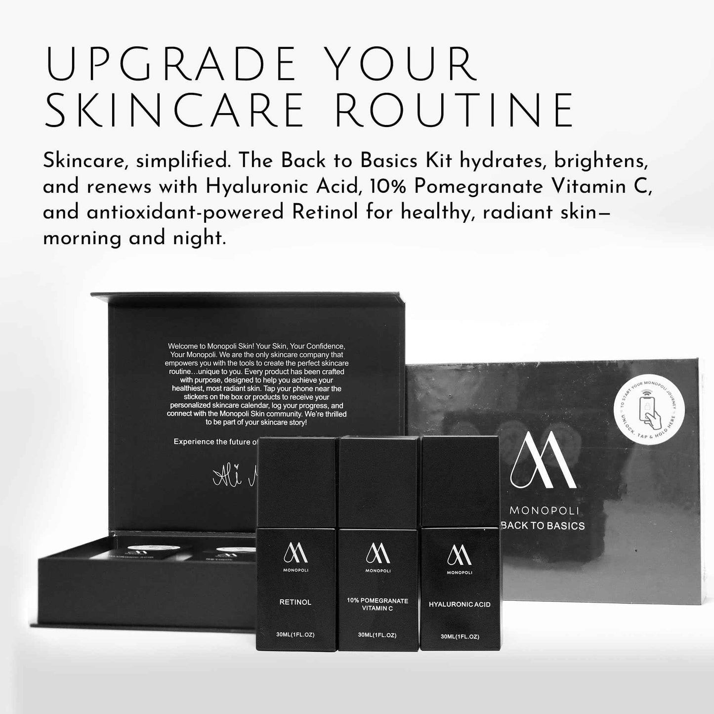 Monopoli Skin Hyaluronic Acid Facial Serum | Intense Hydration for Plump, Bouncy Skin | Snow Mushroom & Hyaluronic Blend | Essential for Deep Moisture | Single 30ml