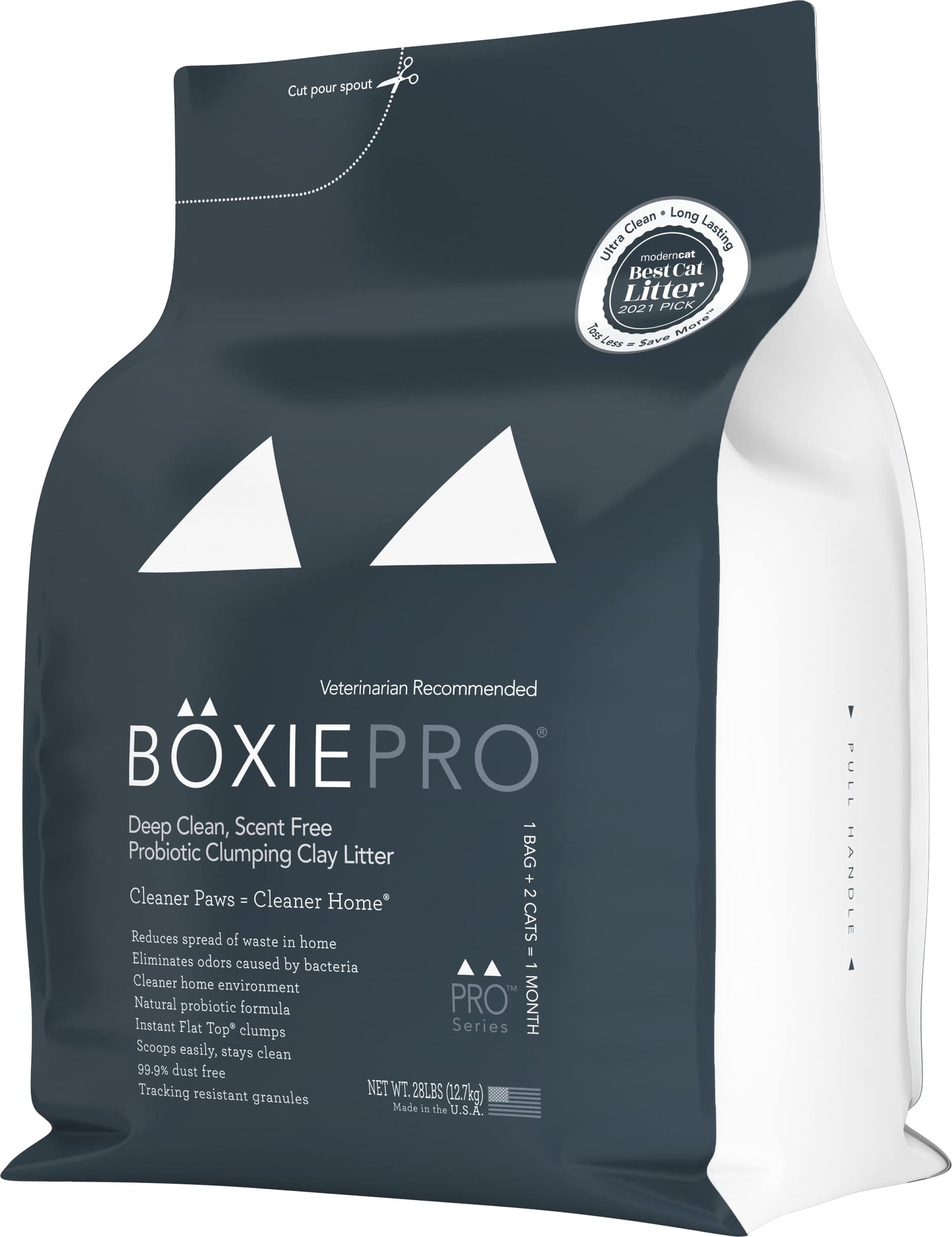 Boxie® Probiotic 40 Day Natural Odor Control Cat Litter, 28lb Clumping Clay Kitty Litter