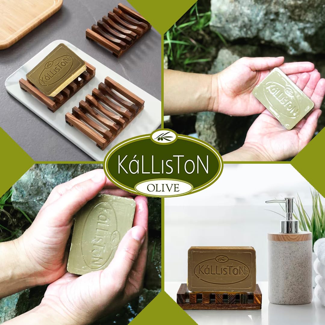 Kalliston, Pomegranate Extract Soap Bar, Made with Greek Extra Virgin Olive Oil, All Natural, Cruelty Free, Origin in Crete, Greece, Pack of 4