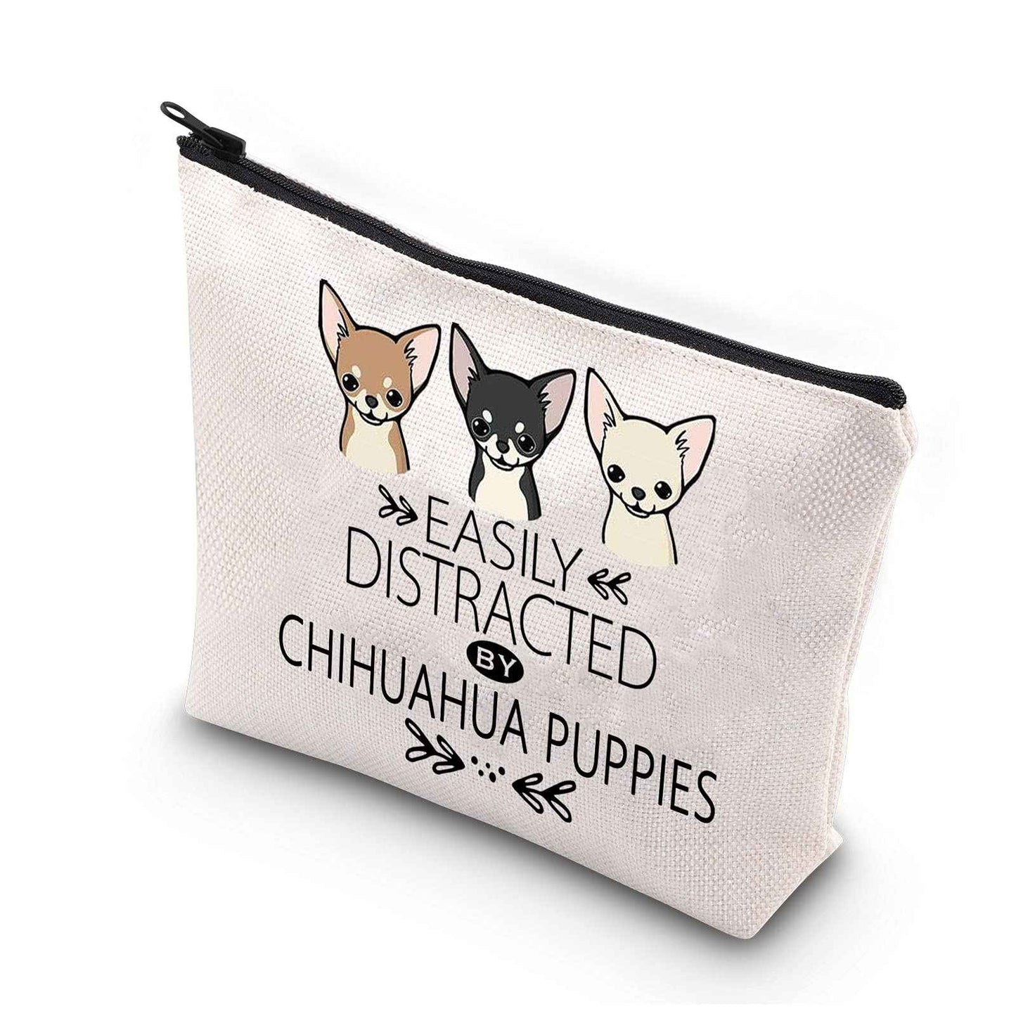 BDPWSS Chihuahua Gift For Chihuahua Lover Cute Chihuahua Makeup Bag Chihuahua Dog Puppy Gift Funny Chihuahua Themed Cosmetic Bag For Chihuahua Mom (Chihuahua Puppies)