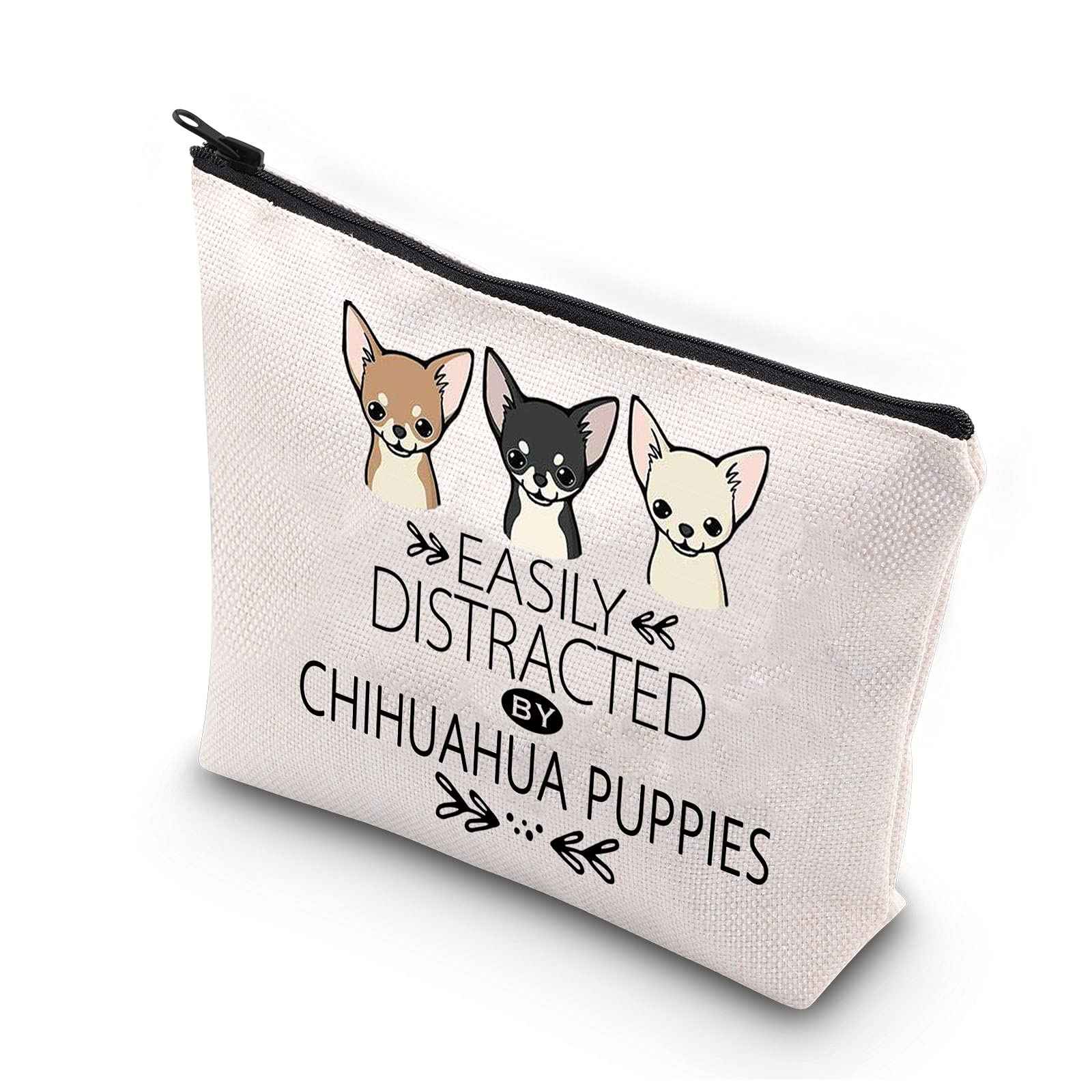 BDPWSS Chihuahua Gift For Chihuahua Lover Cute Chihuahua Makeup Bag Chihuahua Dog Puppy Gift Funny Chihuahua Themed Cosmetic Bag For Chihuahua Mom (Chihuahua Puppies)