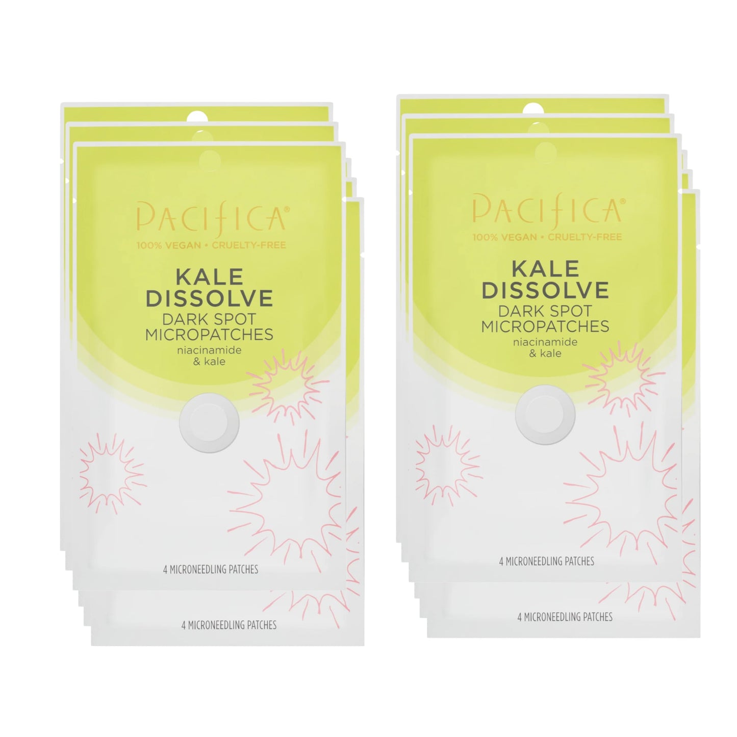 Pacifica Dark Spot Dissolving Micropatches – Microneedling Dots w/ Niacinamide 12-PACK Tranexamic Acid & Kale to Fade Post-Acne Marks and Age Spots, Brightening Patch Treatment, Clean Vegan Skincare