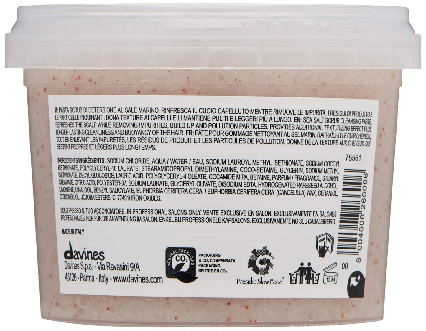 Davines Solu Sea Salt Scrub Cleanser, 3.57 Ounce (Pack of 1)