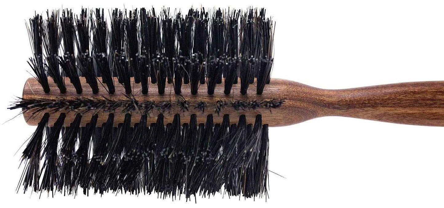 Spornette Italian Rounder Boar Bristle Round Hair Brush for Women & Men - Large Round Brush for Blow Drying, Styling & Volumizing - Wooden Brush for Medium to Long Thick, Fine, Curly or Straight Hair