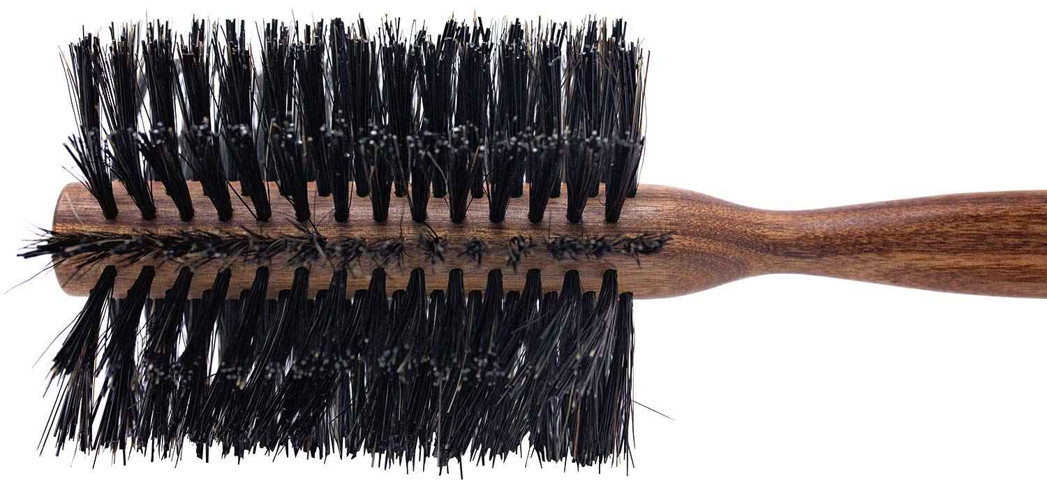 Spornette Italian Rounder Boar Bristle Round Hair Brush for Women & Men - Large Round Brush for Blow Drying, Styling & Volumizing - Wooden Brush for Medium to Long Thick, Fine, Curly or Straight Hair