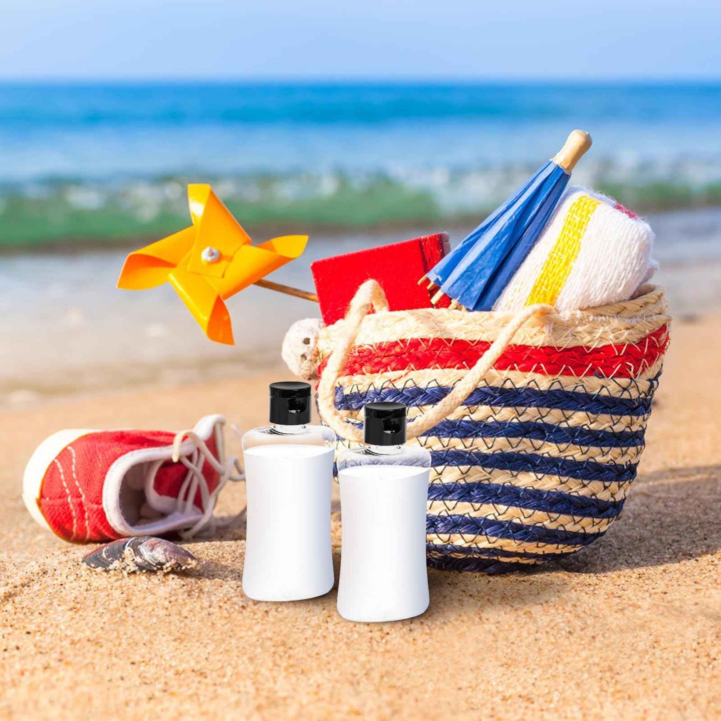 ELFULLY 40 Pack Travel Bottles with Flip Cap, 3.4 oz Empty Plastic Travel Size Containers, Leak Proof Squeeze Bottles, Clear Refillable Cosmetic Containers for Toiletries Lotion Shampoo Essential Oil