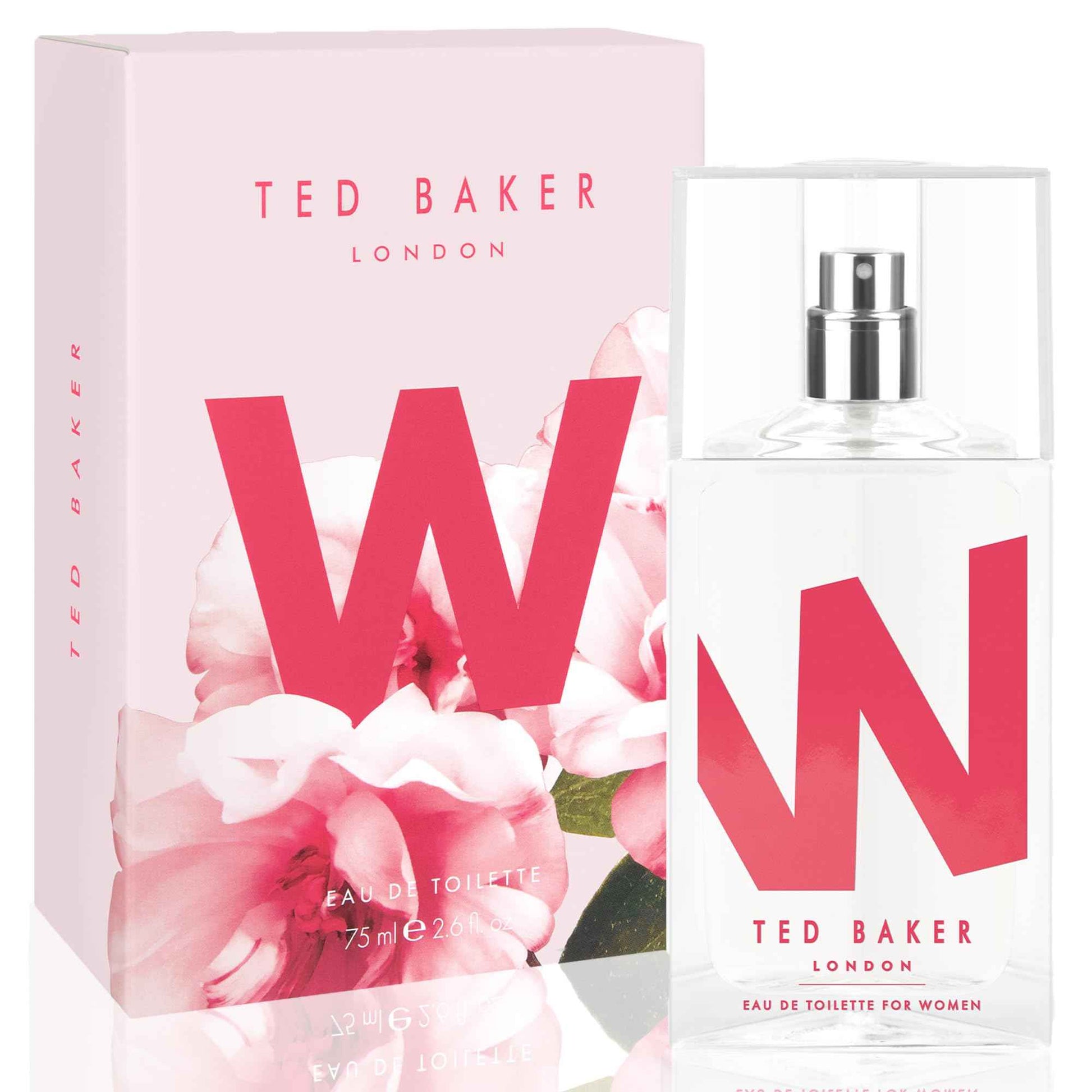 Ted Baker M and W EDT Bundle, Woman and Man Eau De Toilette, Includes M with Unique Notes of Tonka Bean and Musk, W with Notes of Fig Leaf, White Peony and Violet, 2 x 2.54 fl oz