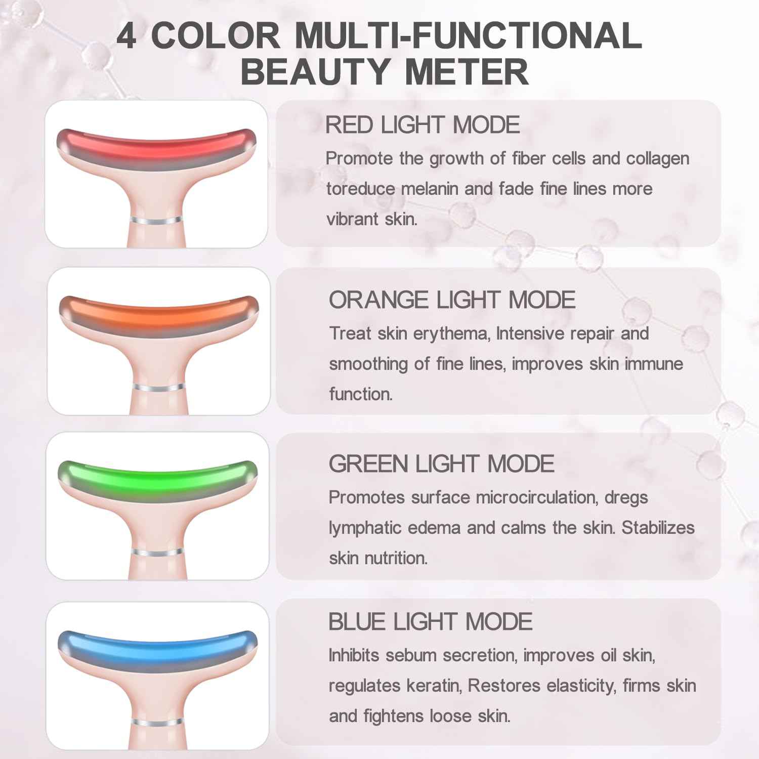 youngfocus Face-Neck-Massager, Vibration, Cooling and Thermal Functions for Multifunctional Skin Care, Anti-Aging Face Massager Improve, Firm, Tightening and Smooth (Pink)