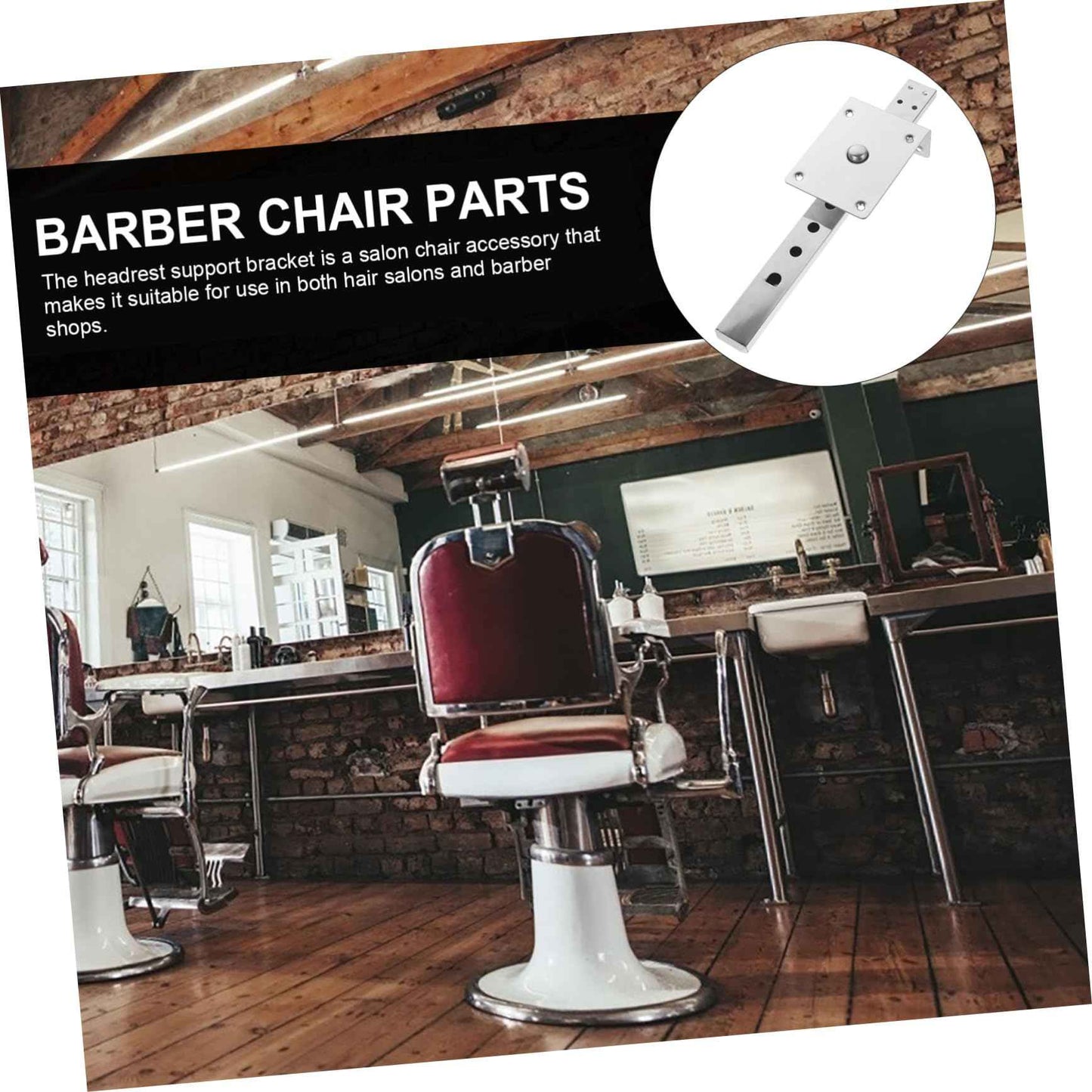 Beatifufu Salon Chair Headrest Bracket Replacement Durable Barber Chair Headrest Support Compatible with Salon Chair Accessories Easy Installation Barber Chair Parts