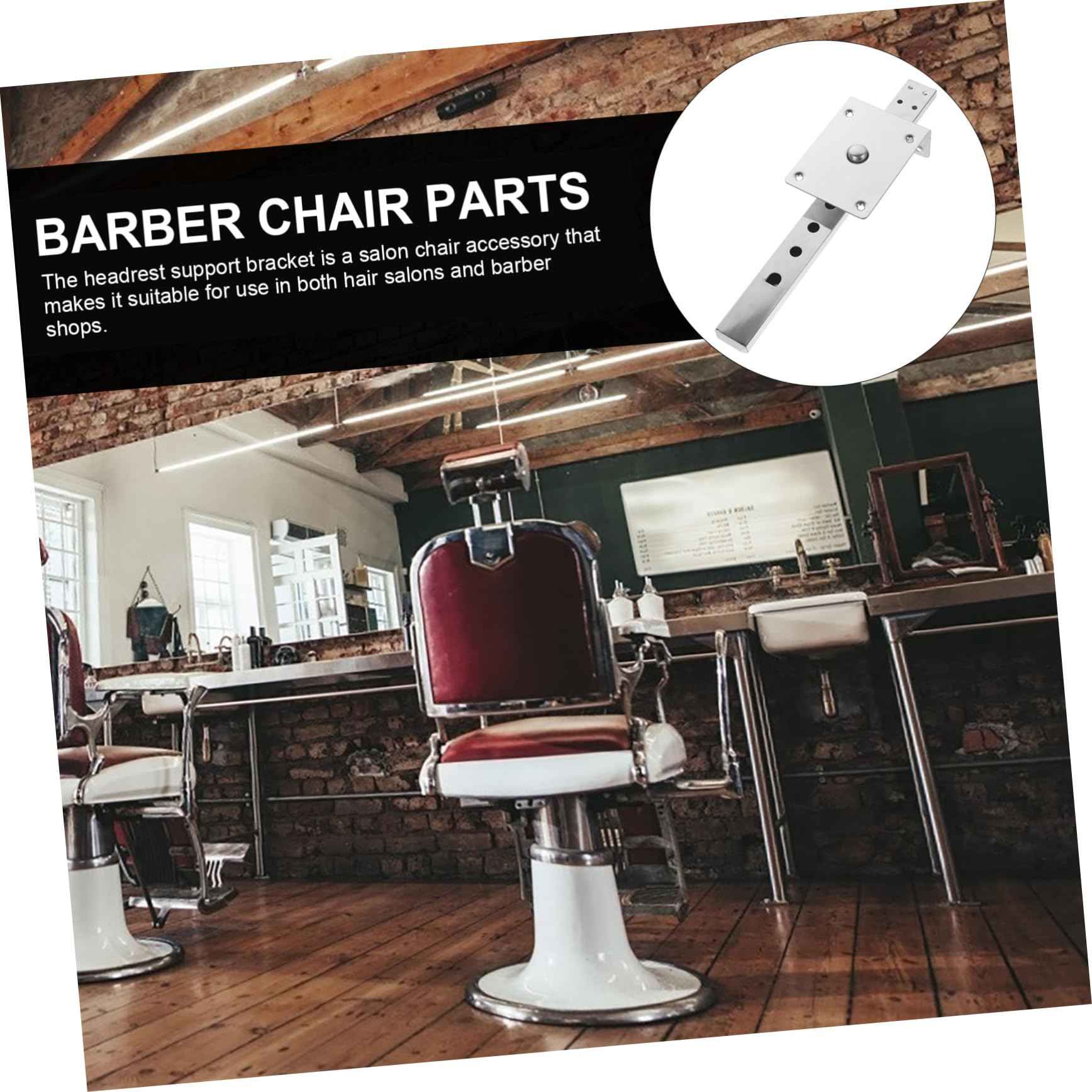 Beatifufu Salon Chair Headrest Bracket Replacement Durable Barber Chair Headrest Support Compatible with Salon Chair Accessories Easy Installation Barber Chair Parts