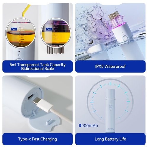 Electric Hair Oil Applicator, 2 in 1 Scalp Massager Hair Oiling Applicator, Multifunctional Automatic Oil Dispenser Scalp Brush for All Hair Essential Oil, Timed Quantitative Oil Applicator for Hair
