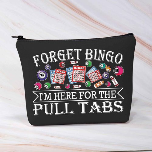 BDPWSS Bingo Makeup Bag - Themed Zipper Pouch for Pull Tabs Game, Gift for Gambling Lovers