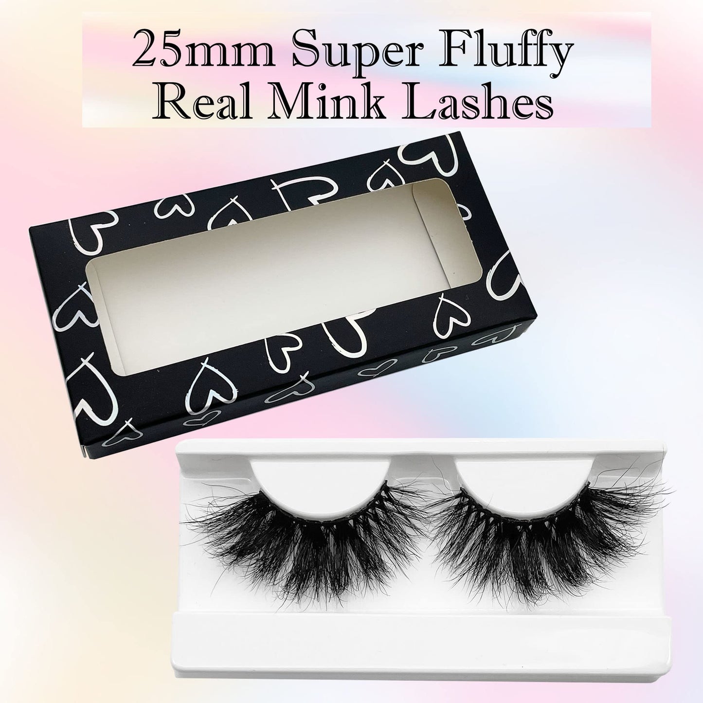 Russian Curl Mink Lashes 25mm Lashes Fluffy Yasnai Eyelashes, Real Mink Lashes 3 Pairs Pack 9D Dramatic Long 25 mml EyeLashes