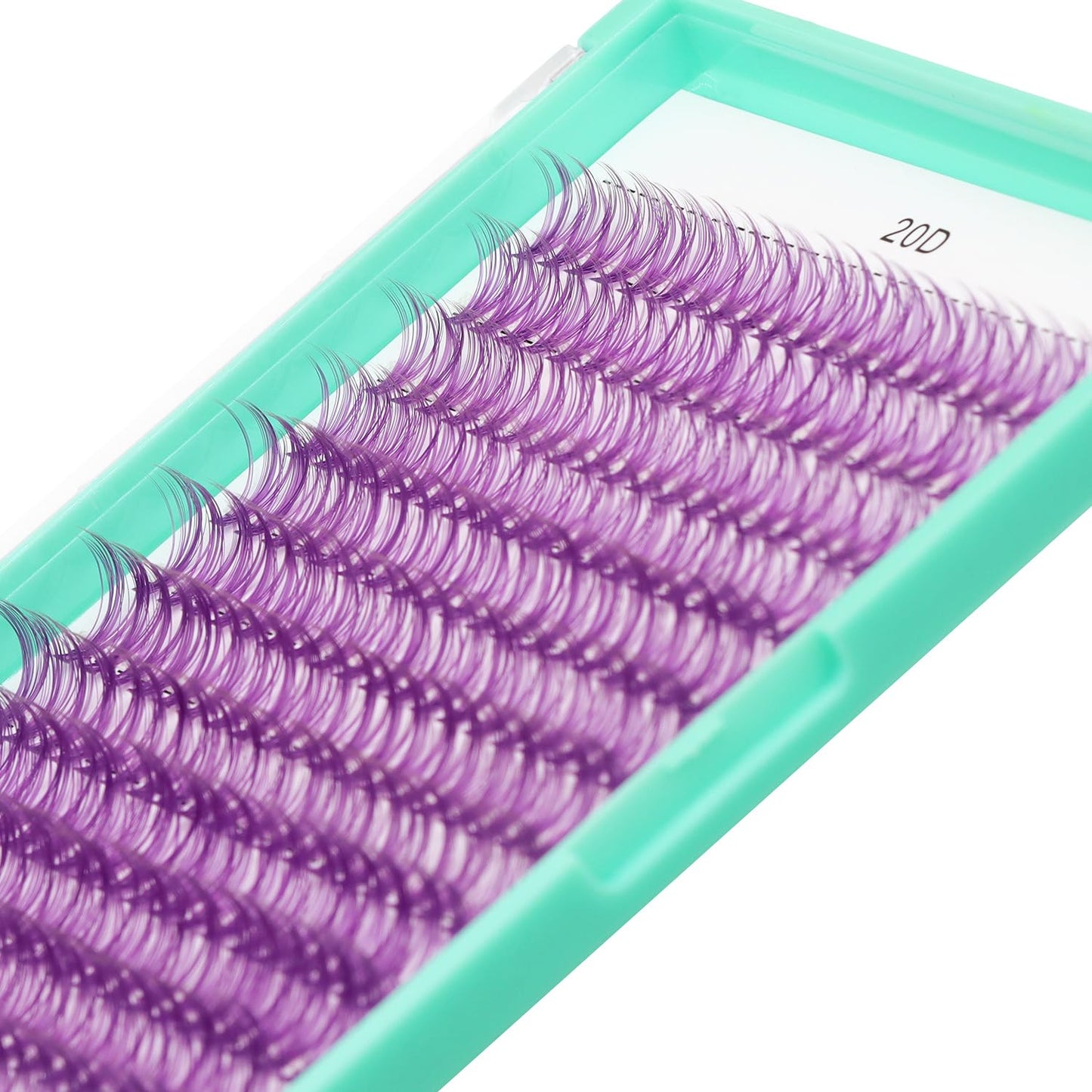 Bodermincer 20D/30D/40D/50D Cluster Large Tray 240pcs D Curl Individual Cluster Eyelashes False Eyelashes Extension Individual Eyelash Bunche Lash Cluster DIY at Home (20D Purple-14-16-18mm MIX)