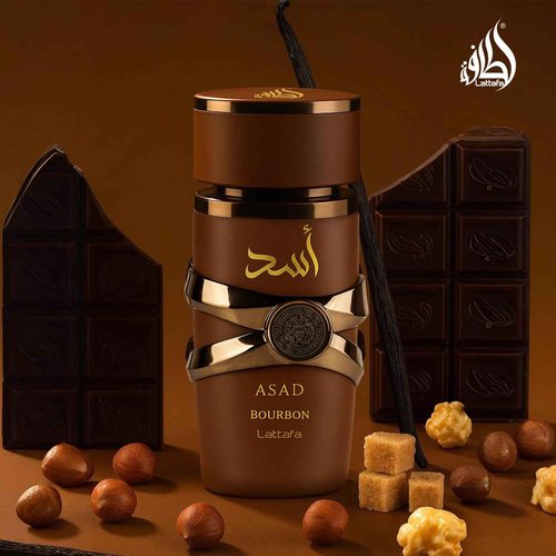 Lattafa Asad Bourbon for Unisex Eau de Parfum Spray, 3.4 Ounce / 100 ml