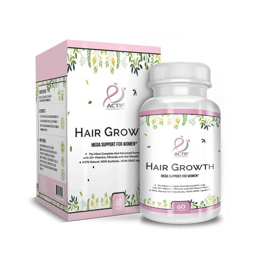 ACTIF Hair Growth for Women with 10+ Advanced Factors, Non-GMO, Stops 99% Hair Loss, Made in USA, 60 Count