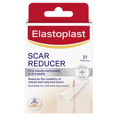 Elastoplast Scar Reducer Plasters (21 Pieces), Quick and Convenient Scar Cover Up Treatment, Scar Sheets to Reduce Visbility of Scars, Scar Plaster Pack for Quick Results