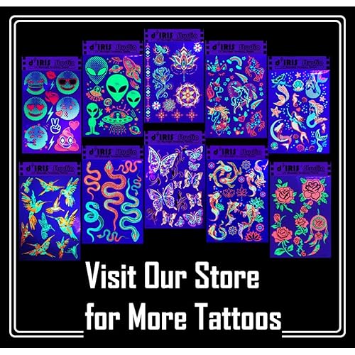 Temporary Blacklight tattoos- Neon Green Weed 420 leaf Design Body UV Blacklight Reactive Rave Festival Music EDC EDM Party Tattoo