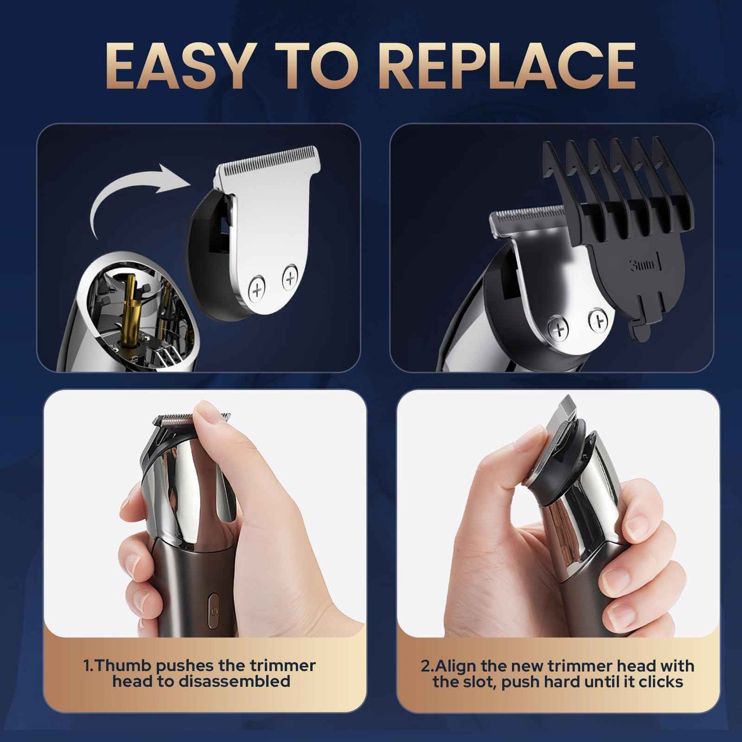 NANSHI Beard Trimmer & Hair Clippers for Men, Electric Razor & Shaver for Nose Body Face Mustache, Cordless Hair Trimmer, Waterproof Men's Grooming Kit, Gifts for Men Husband Father