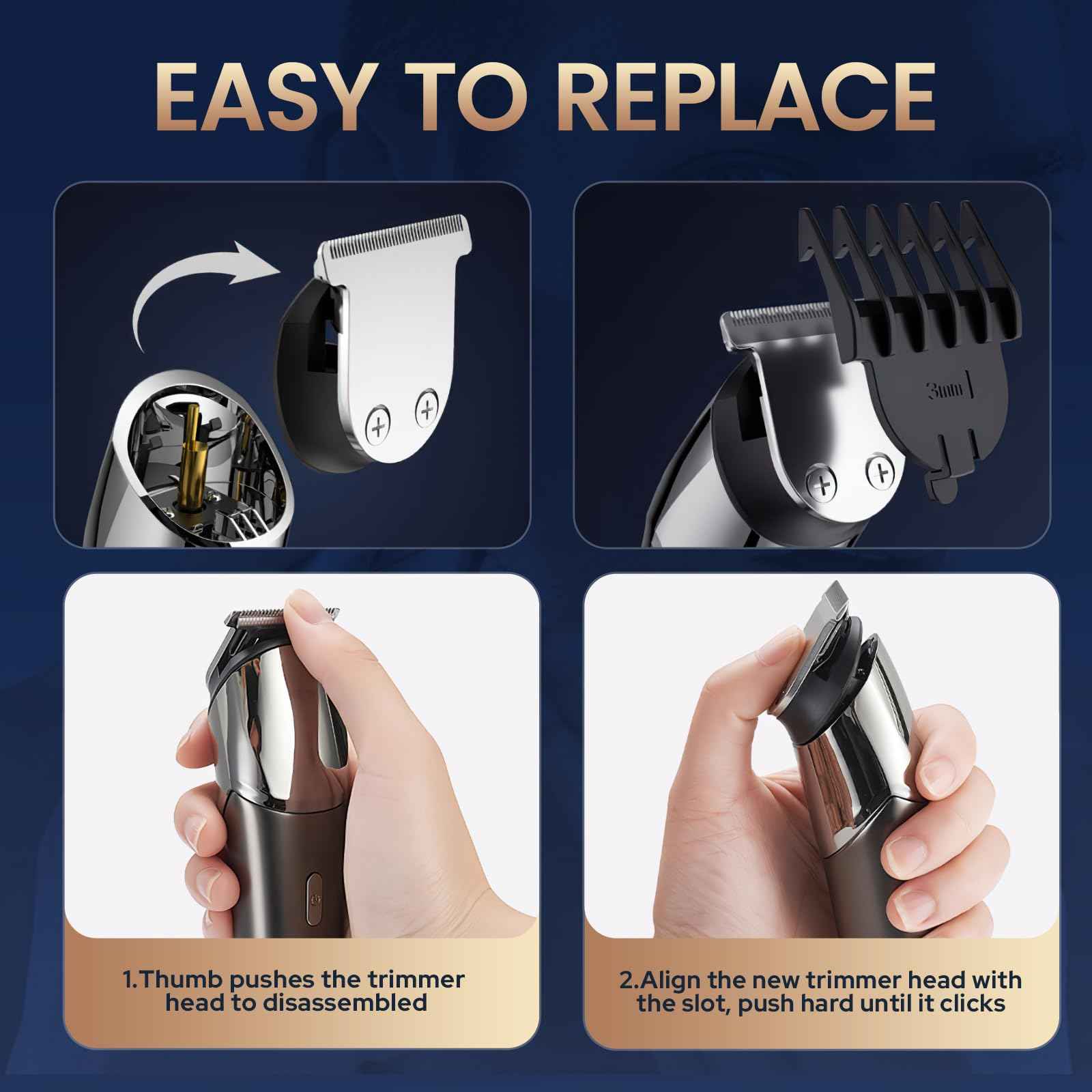 NANSHI Beard Trimmer & Hair Clippers for Men, Electric Razor & Shaver for Nose Body Face Mustache, Cordless Hair Trimmer, Waterproof Men's Grooming Kit, Gifts for Men Husband Father