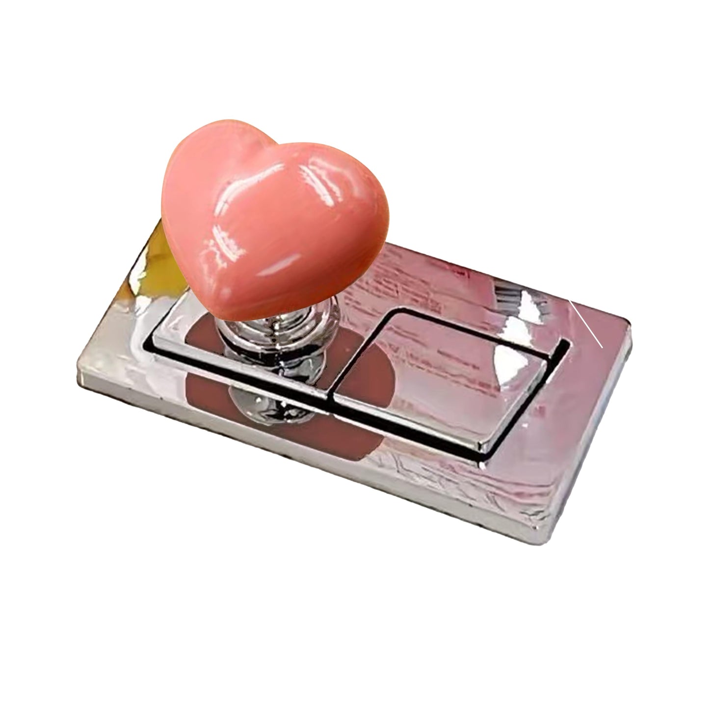 Tigerkiss Cute Heart Shape Ceramics Handle (Assist) on Toilet for Manicure, Long Nails in Bathroom, Decorations in Restroom…(Pink)