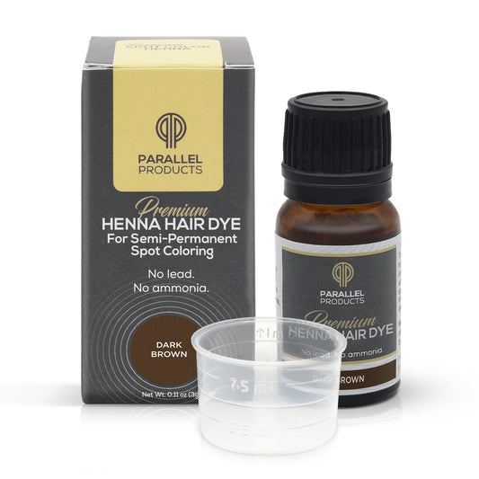 Parallel Products Spot Color Henna Kit - Henna Hair Dye - 3 grams - Tint for Professional Spot Coloring - With Mixing Dish - Covers Grey Hair - Root Touch Up (Dark Brown)