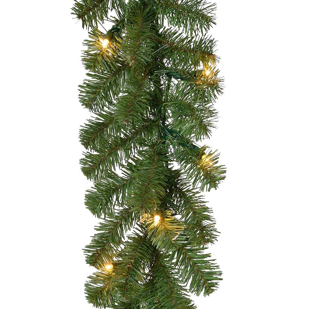 Home Accents Holiday 18 ft. Pre-Lit Kingston Indoor/Outdoor Garland Decoration with 70 Sparkling Warm Clear Lights