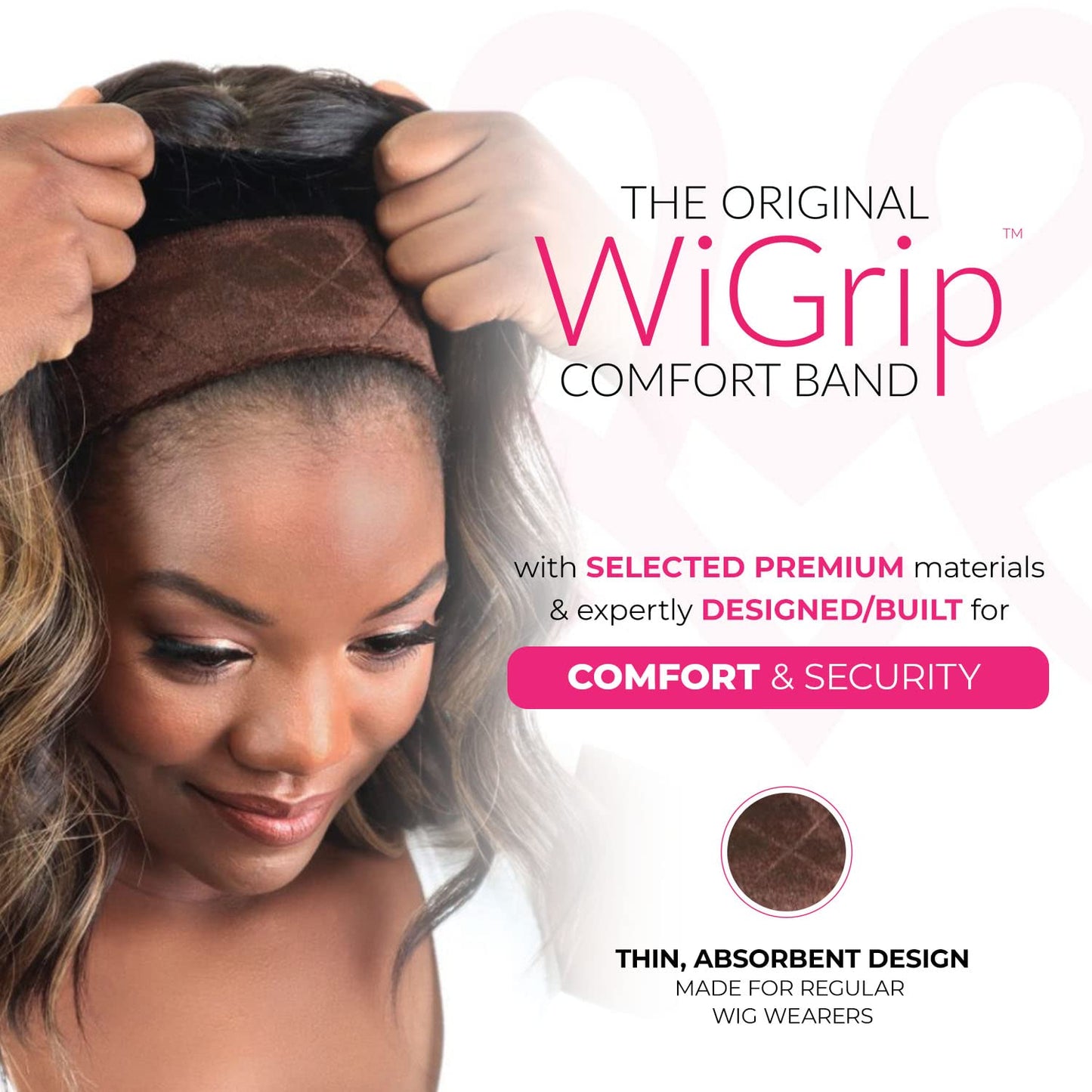 MILANO COLLECTION WiGrip & GripCap Combo, The Original Comfort Grip Band & Wig Grip Cap, Adjustable Wig Band for Tension-Free Glueless Wig, Nonslip Wig Headband, Brown, 2 Pack