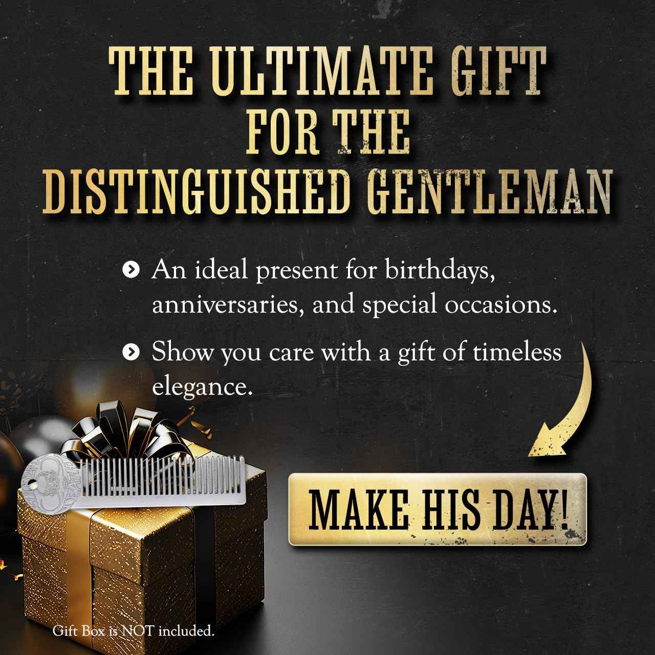 Defender Mustache Balm 2oz and Platinum Comb Set | Mens Grooming Set for Mustaches