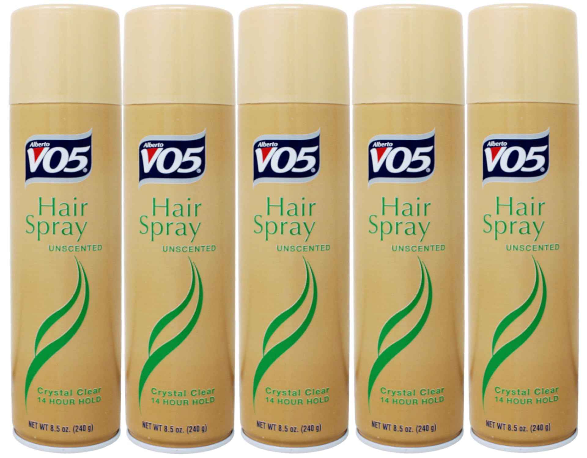 VO5 Crystal Clear Hairspray, Unscented 8.5 oz (Pack of 5)