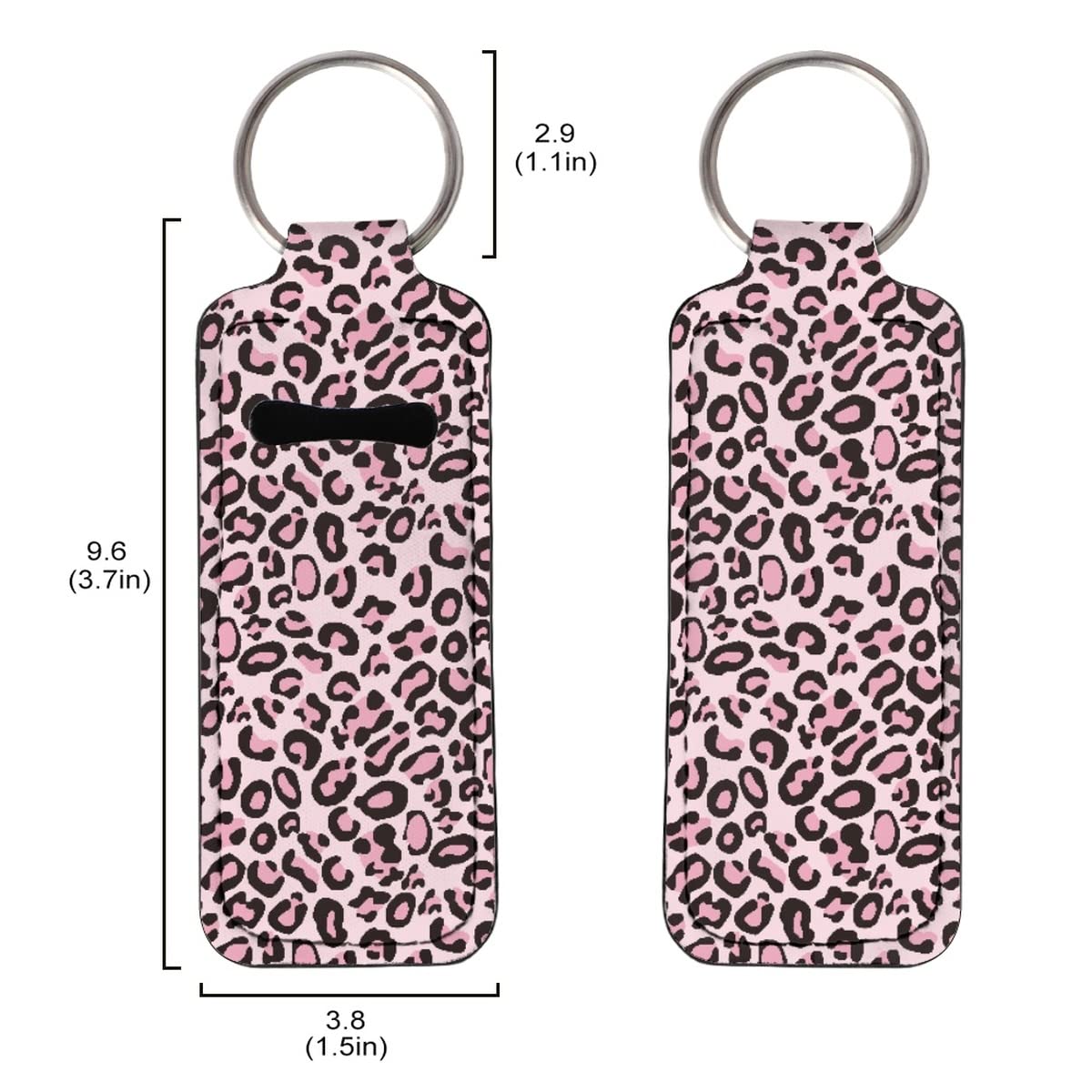 JooMeryer 1 Pack Chapstick Holders Keychains Bag Accessories Lip Balm Holsteror Lipstick Portable Sleeve Pouch for Adult Women Girls,Pink Leopard