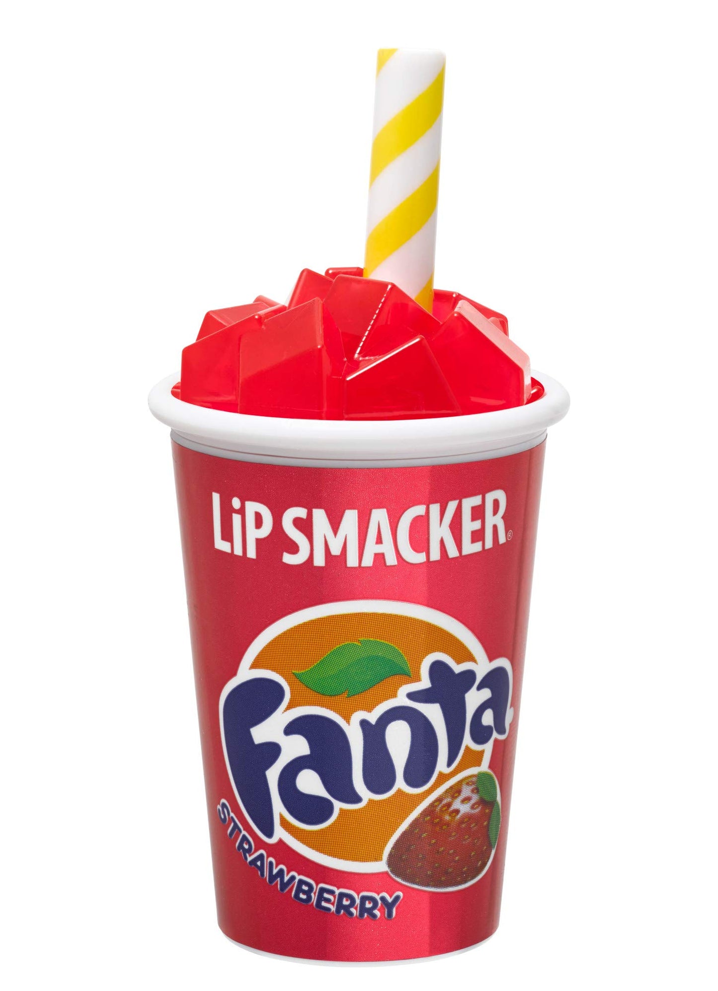 Lip Smacker Coca Cola Strawberry Fanta Strawberry Cup Lip Balm Bundle with Cotton Candy Flavored Lip Balm