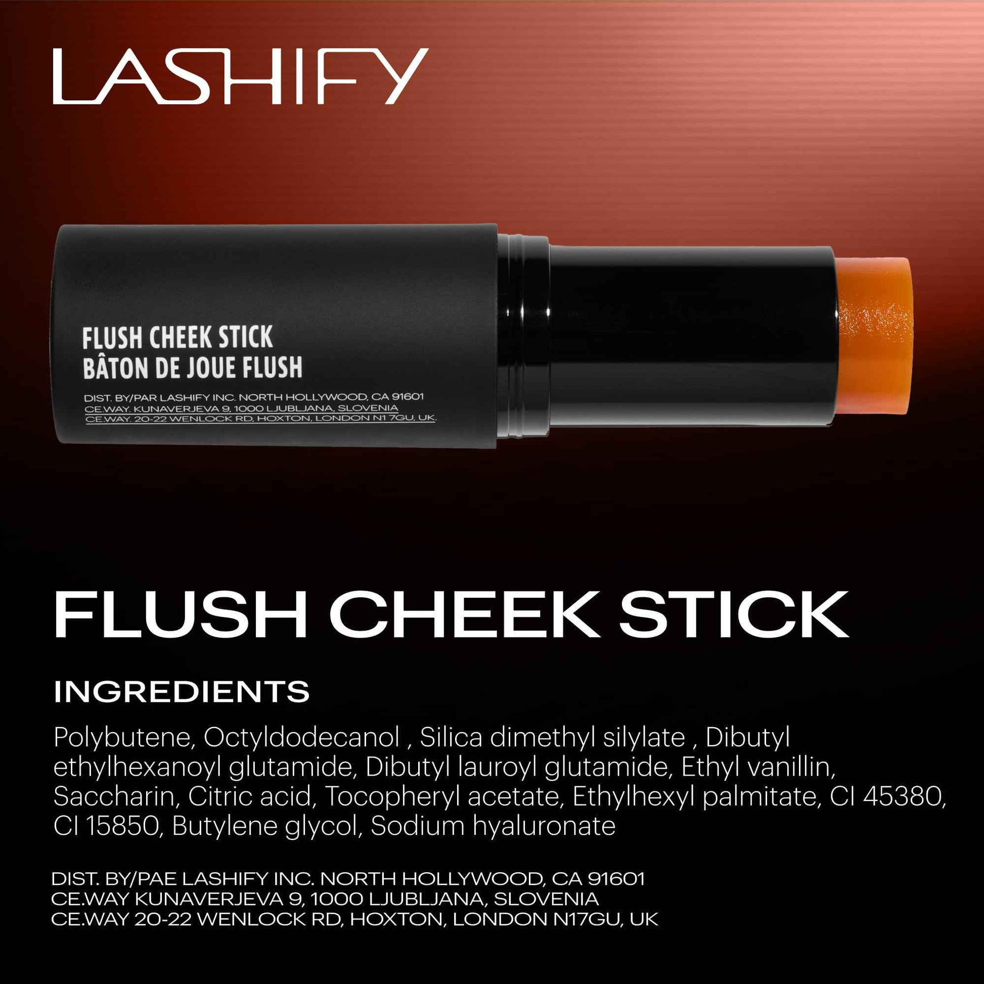Lashify Flush for Cheeks and Lips - Compact All In One Stick - Sun-Kissed Glow for Cheeks and Lips