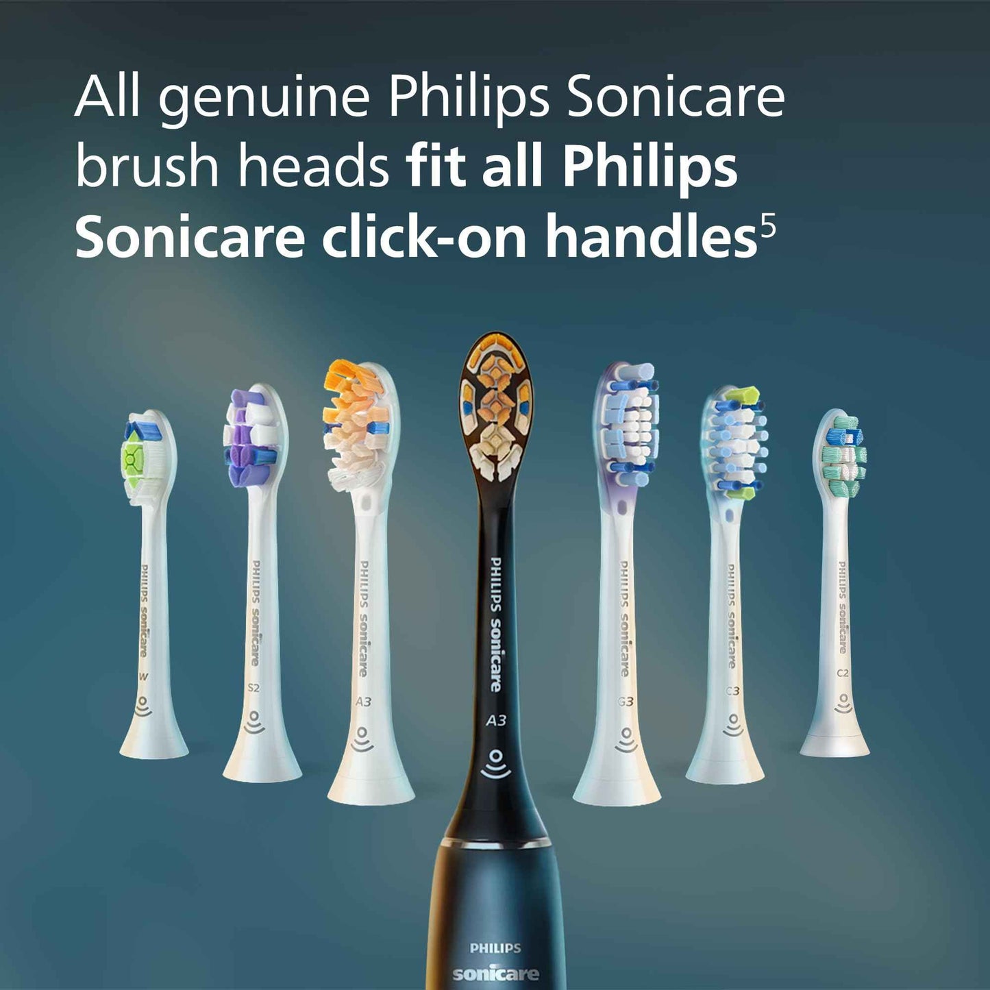 Philips Sonicare W DiamondClean - Genuine Replacement Electric Toothbrush Heads, White, 3 Pack, HX6063/65