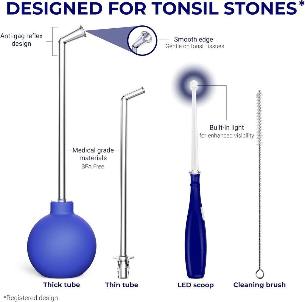 Oravix Tonsil Stone Vacuum, Tonsil Stone Remover Vacuum Suction, Tonsil Stone Cupping Tool, Tonsil Stone Removal Tool with Suction, Tonsil Stones Removal Vacuum, Tonsil Stone Extractor - 3 in 1 Kit