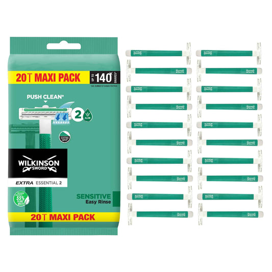 WILKINSON SWORD - Extra 2 For Men | Sensitive | 20 x Disposable Razors (Packaging may differ)