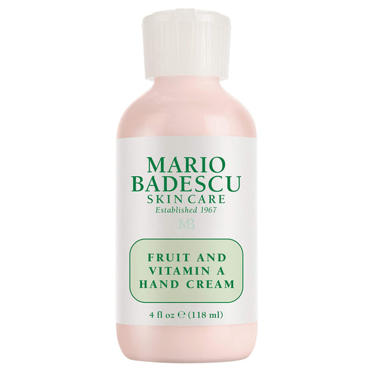 Mario Badescu Fruit and Vitamin A Hand Cream - Lightweight Hand Lotion for Dry Hands - Hand Moisturizer Infused with Alpha Hydroxy Acids for Softer, Smoother Skin, 4 Fl Oz