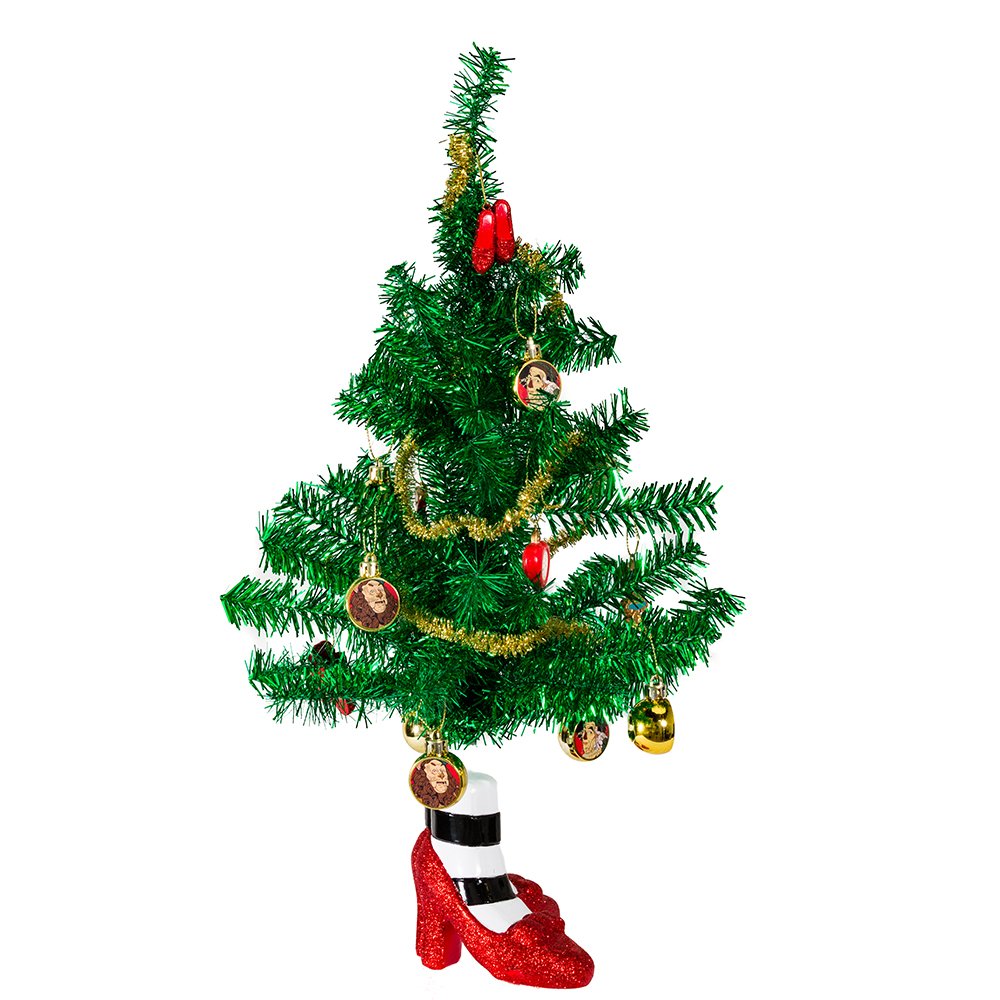 Kurt Adler Wizard of Oz Witch Legs Mini Tinsel Tree Set, 18-Inch