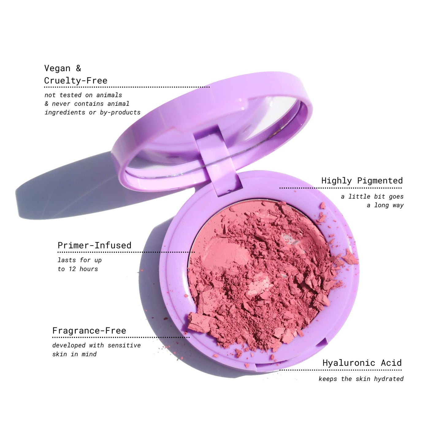 Half Caked In Bloom Powder Blush | vegan & cruelty-free, fragrance-free, highly pigmented, primer-infused | 3.8g (Soft Serve)