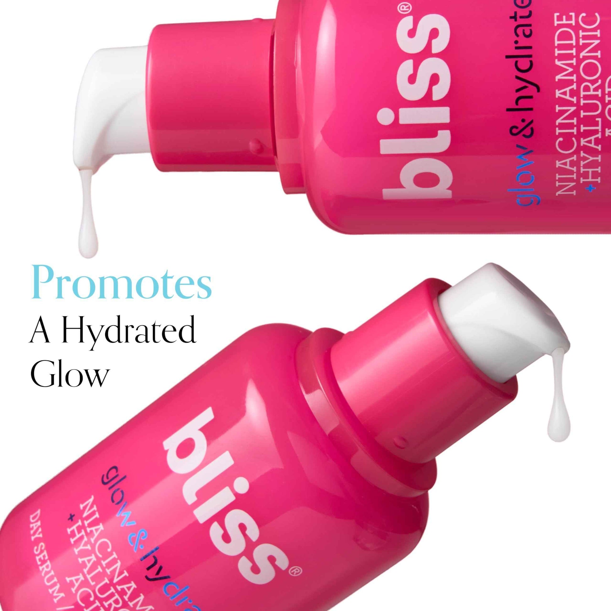 Bliss Glow & Hydrate Serum - Niacinamide + Hyaluronic Acid Serum - 1 Fl Oz - Improves Dullness, Hydrates, Replenishes & Defends Skin - Lightweight Hydration - Clean - Vegan & Cruelty Free