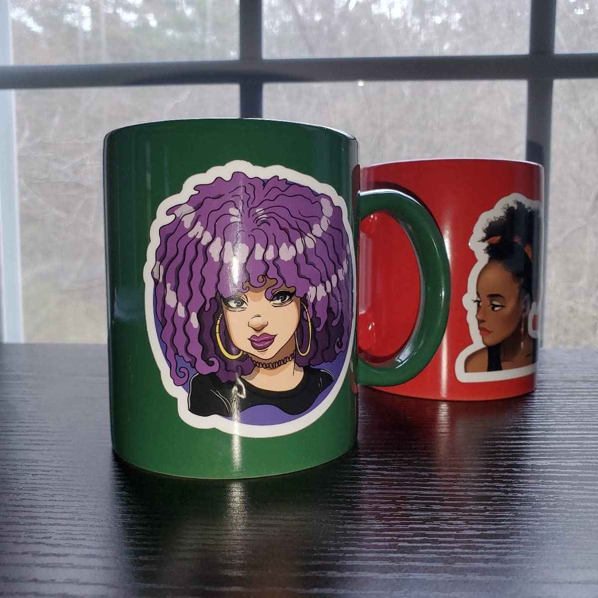 Sticker Boogie Decorative Semi-Gloss Vinyl Die Cut Stickers – Set of 3 Afro Style Natural Hair Black Women Art Decals for Laptops, Water Bottles, Notebooks, Planners and Personal Items