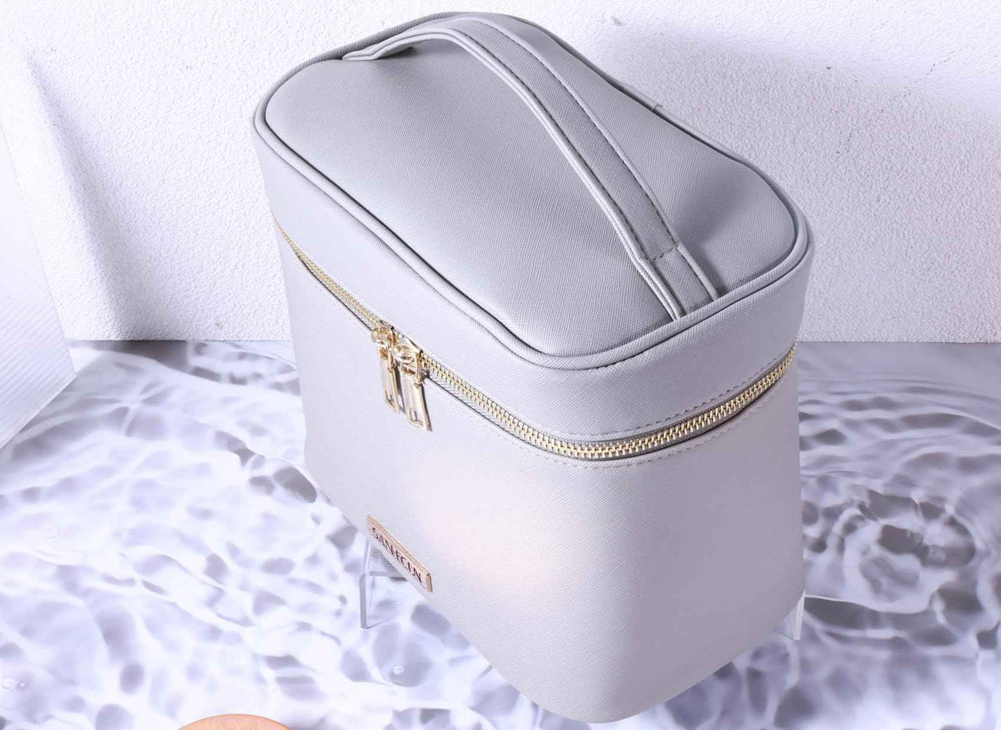 SANHECUN Travel Cosmetic Makeup Essentials Bag case Brush Case Wash Bag Cosmetic Pouch 3 Pcs Set Organization (3, Grey)